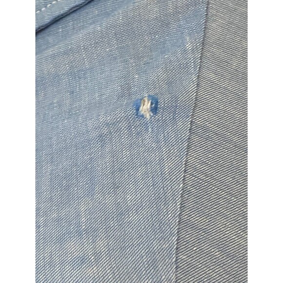 Vtg BIG MAC Shirt Mens L Blue Chambray Embroidered Native Petroglyphs USA Made - Picture 5 of 9